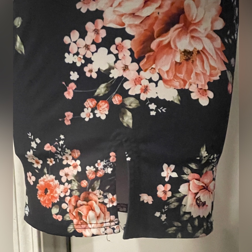 Floral Print Navy Dress, Size Small - Picture 7 of 10